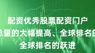 配资优秀股票配资门户经济总量的大幅提高、全球排名的跃进
